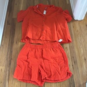new with tags old navy gauze shirt and shorts set